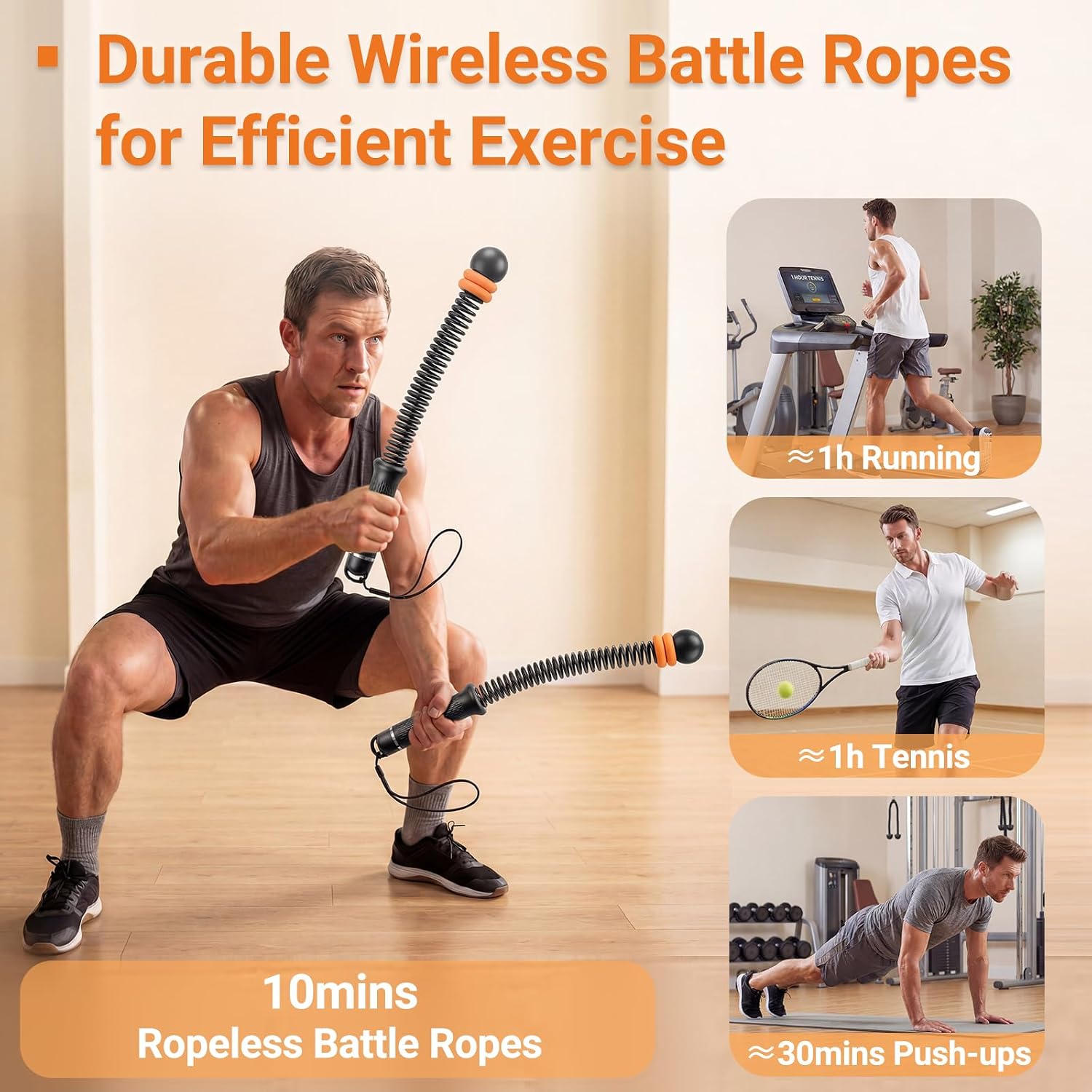 Adjustable Ropeless Battle Rop - Home Gym Portable review and price