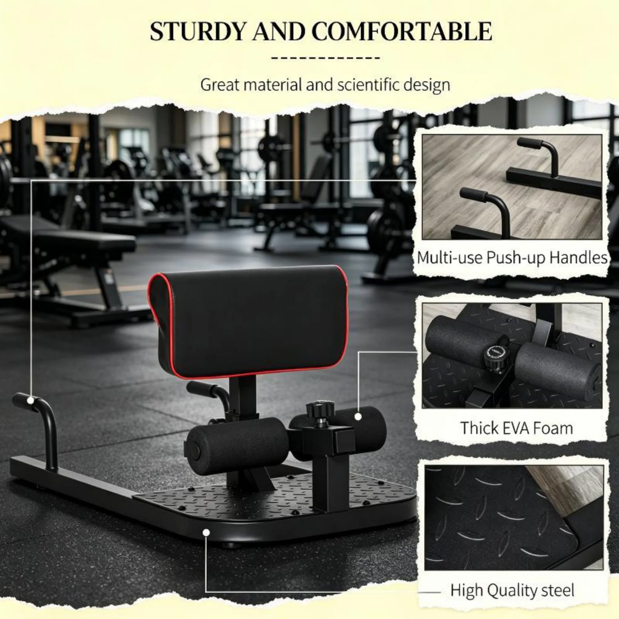 Black 3-in-1 Padded Push Up Si - All In One Gym Home Equipment review and price