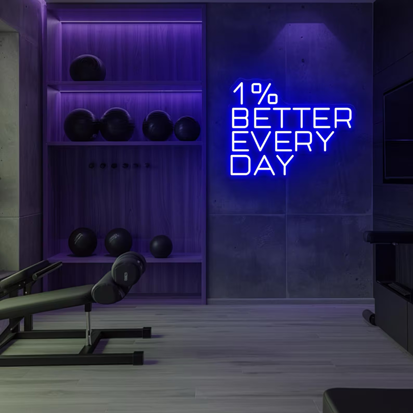1% Better Every Day Neon Sign, - Home Gym Neon Sign review and price